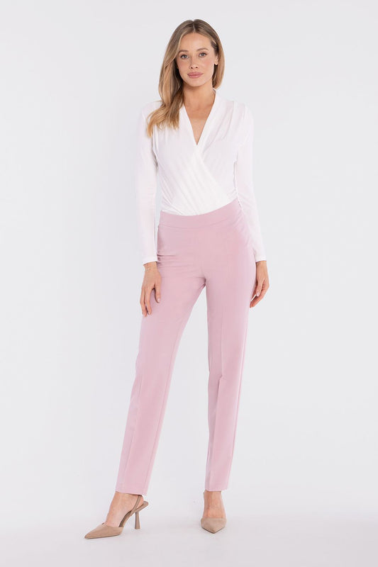  tailored slim trousers high waist elegant fit-violet-full-view