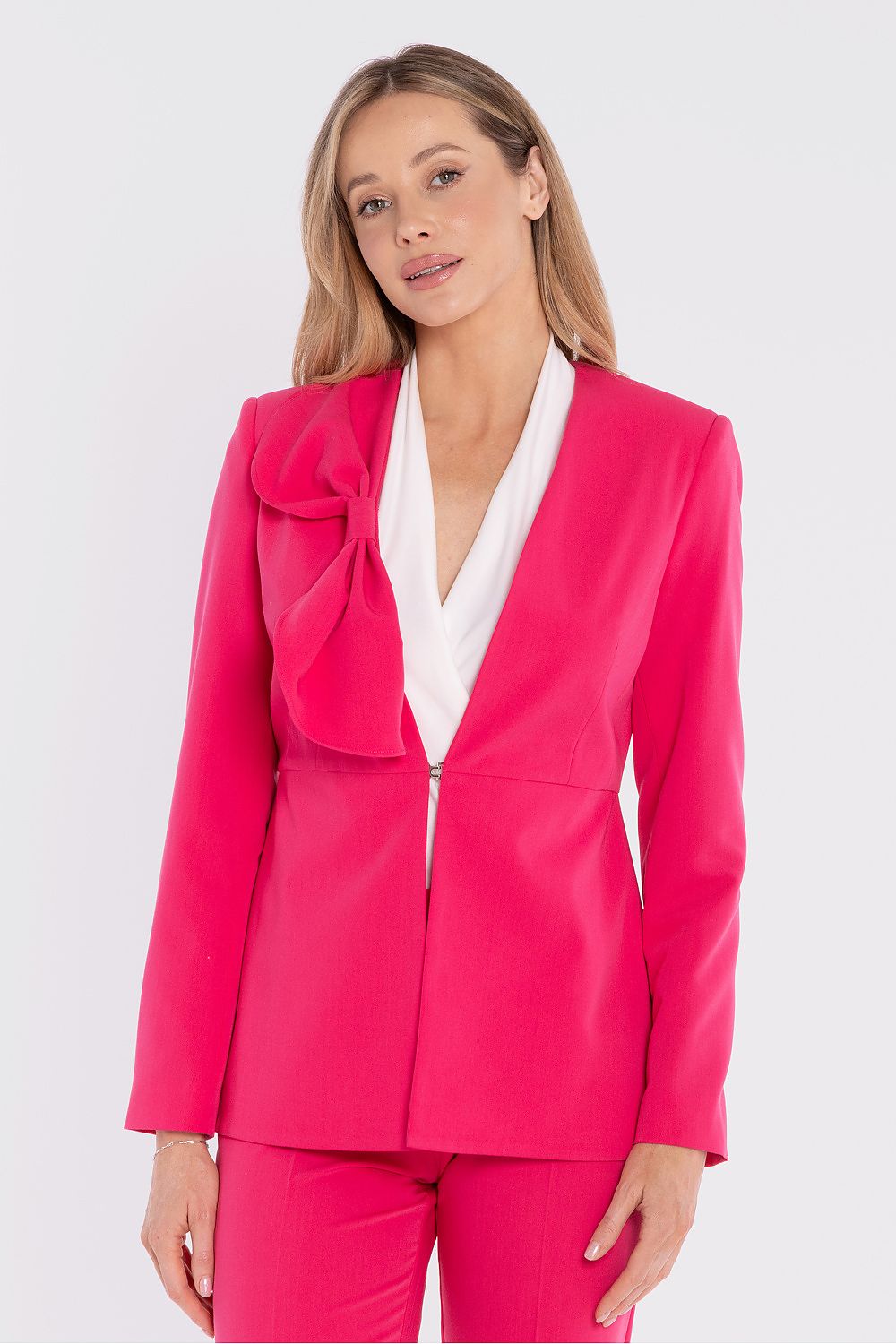 women's blazer tailored silhouette statement style-rich-pink