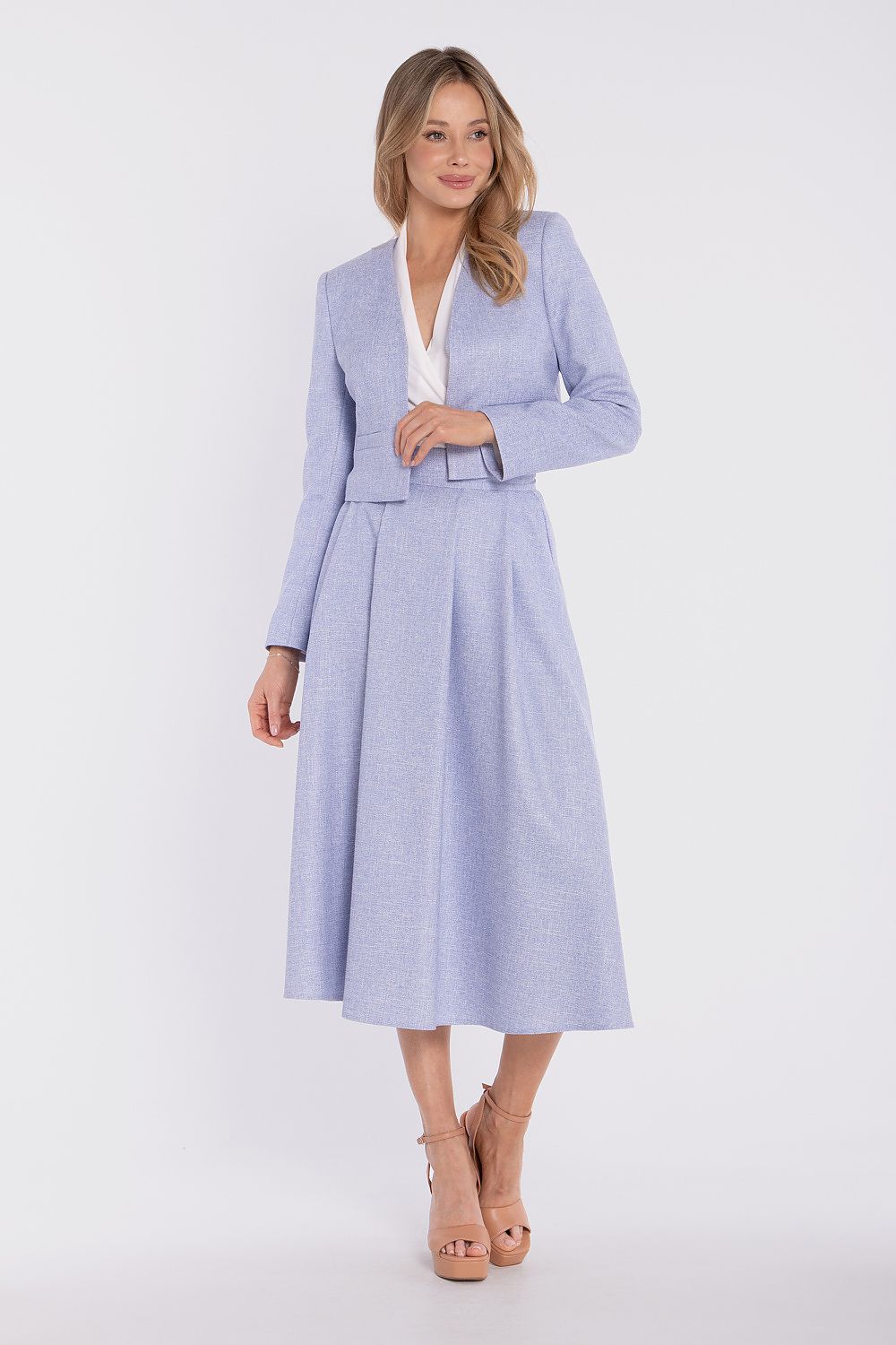 women's blazer collarless modern silhouette-2