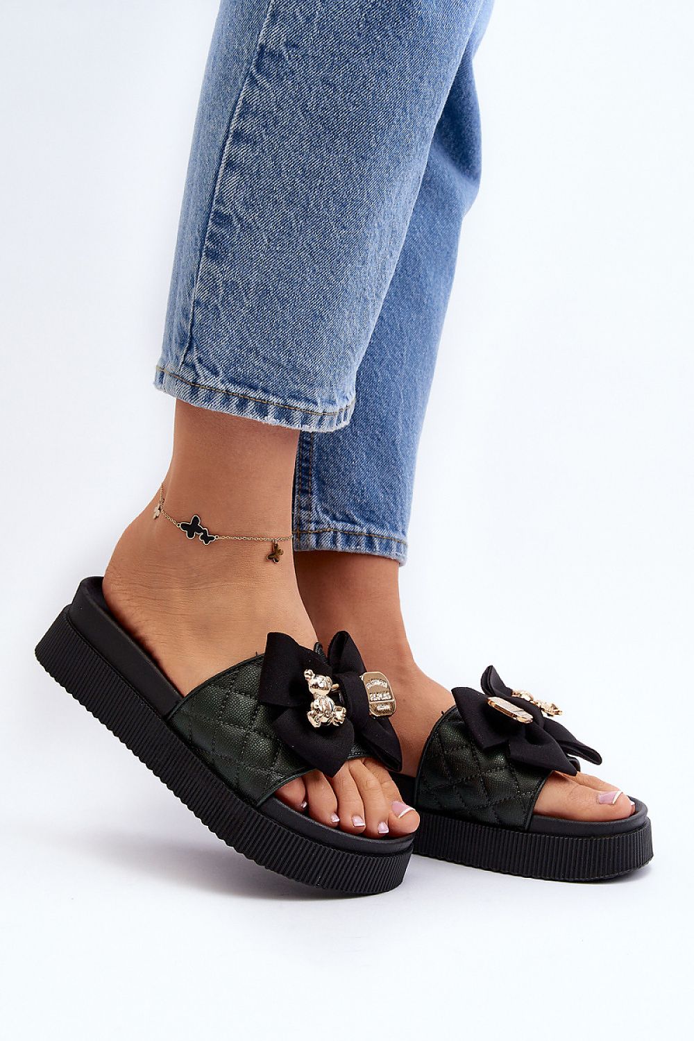 eco leather platform sandals featuring a chunky sole and stylish embellishments