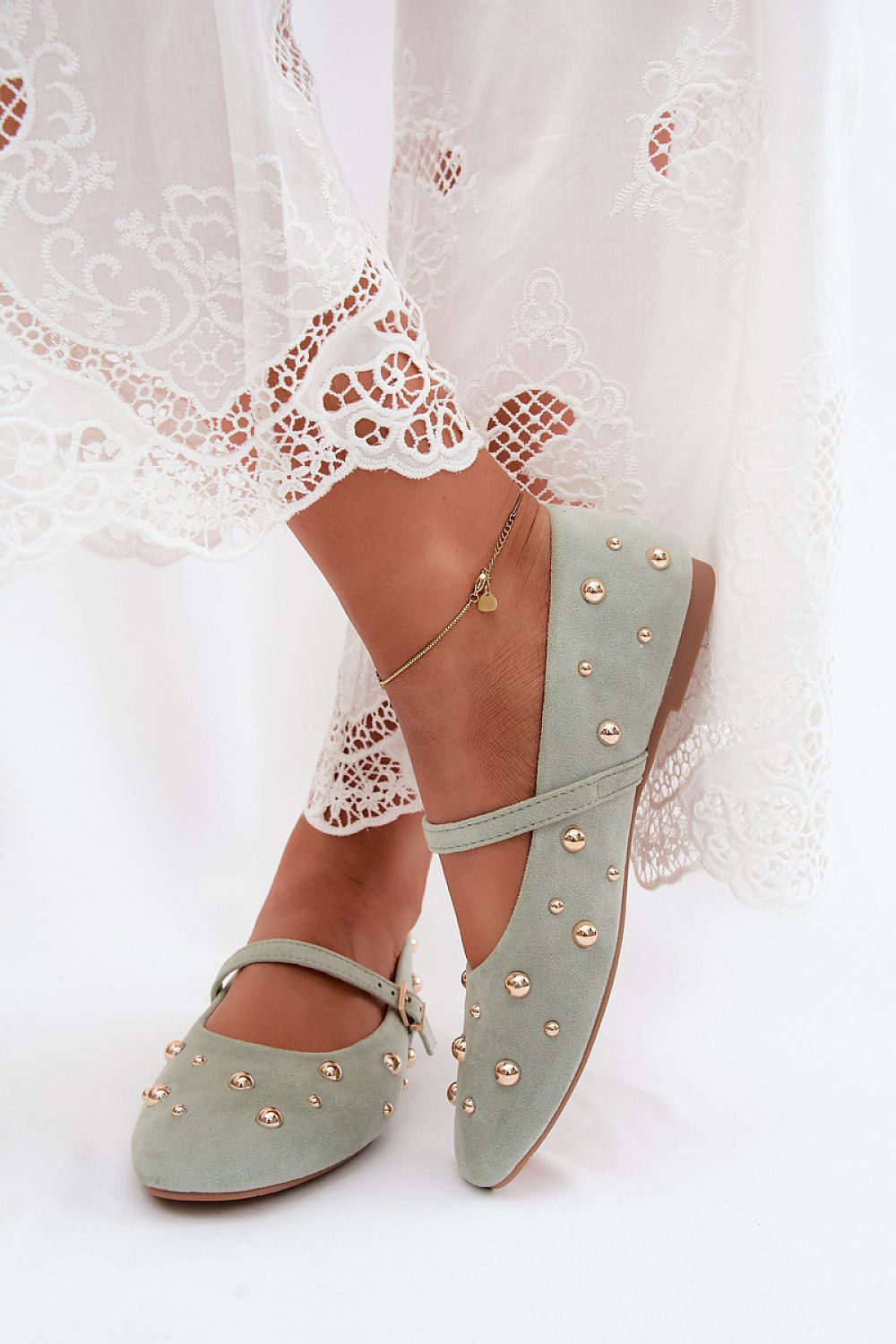 Green Ballet Flats 
