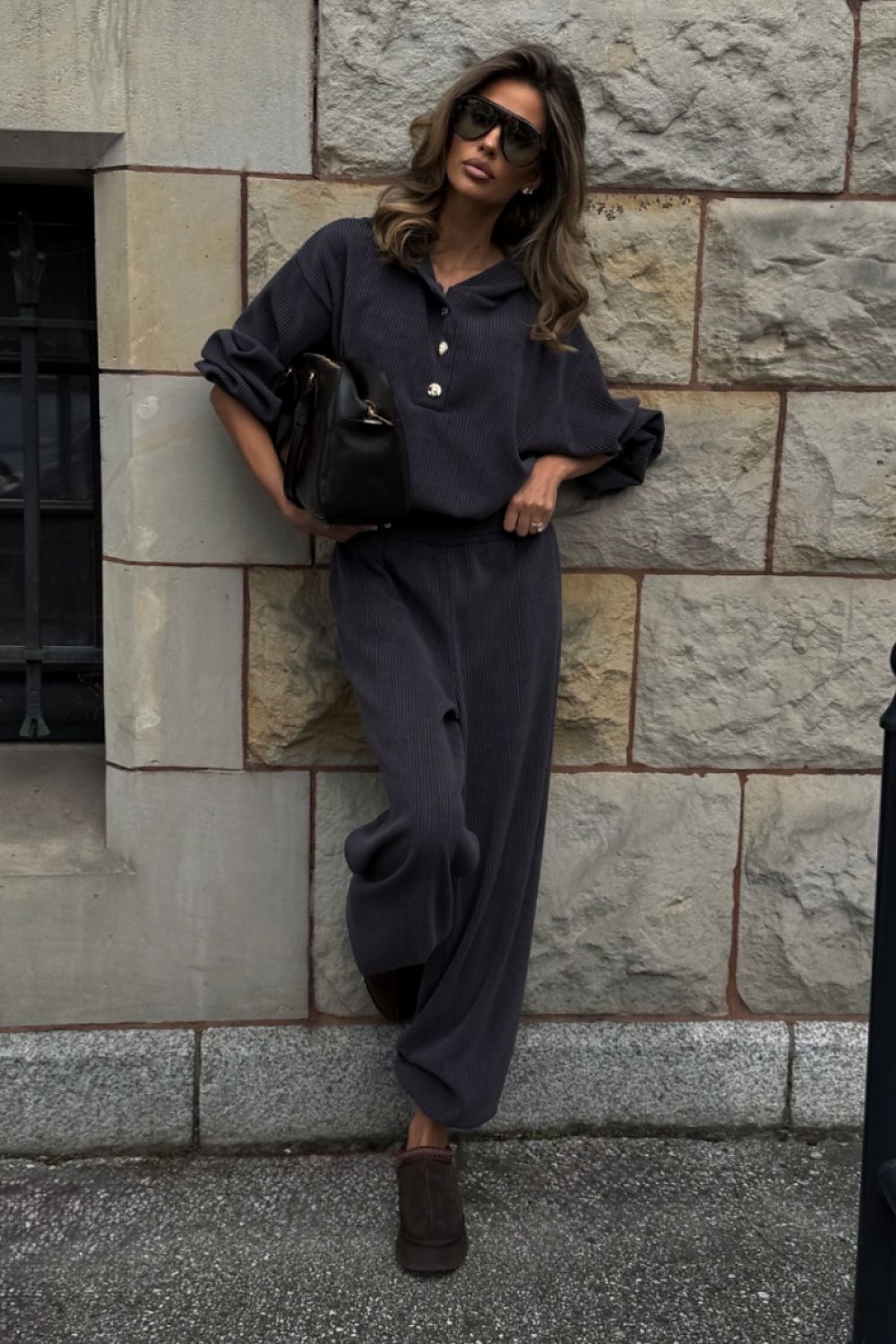Bellora Cotton-Blend Women's Lounge Set in Grey with Matching Sweatshirt and Trousers