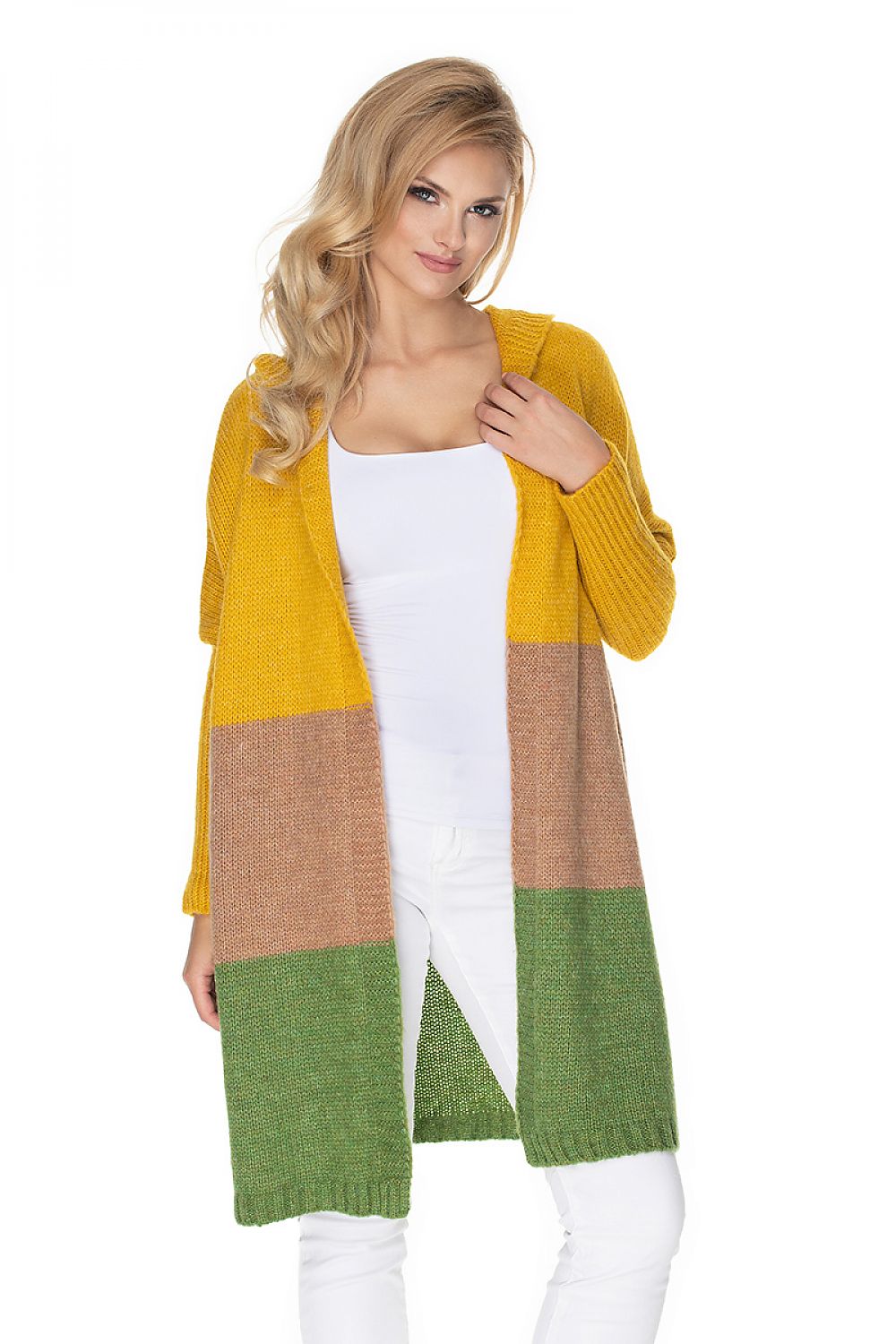  multi-colour wool blend hooded sweater for women.