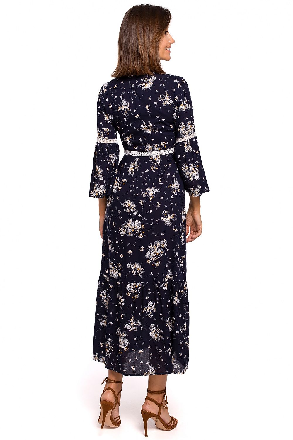  boho maxi dress lace shoulder detail elegant style