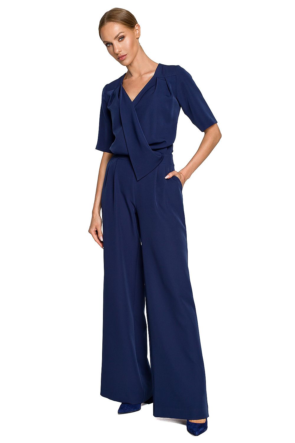  Dahlia Sofia Wide-Leg Suit Navy Detail