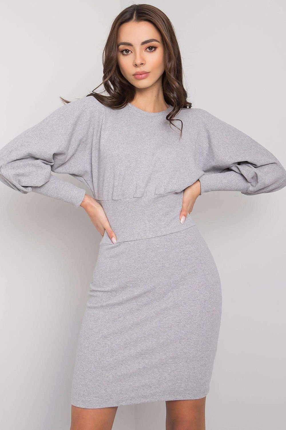Fitted Cuff Sleeve Dress