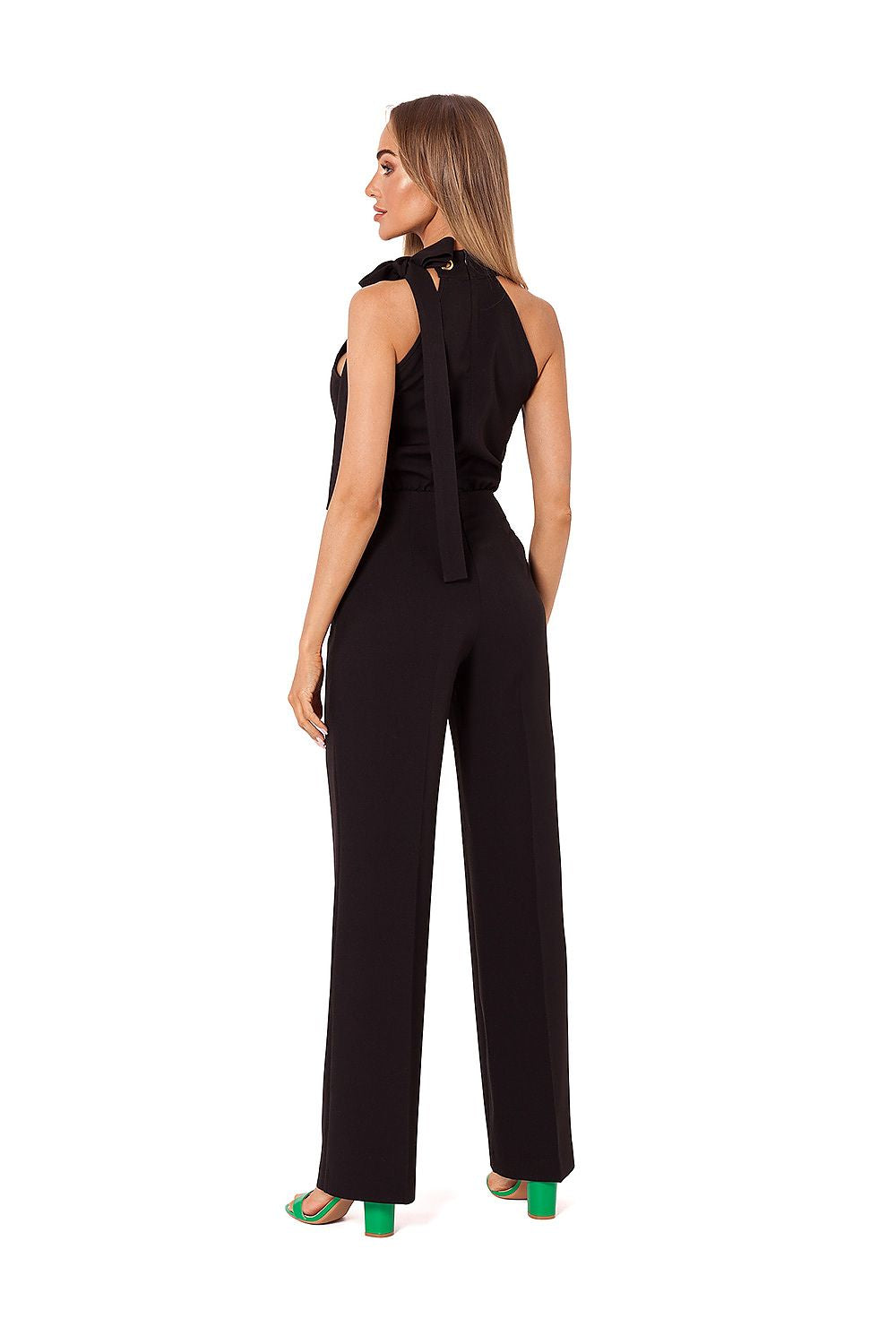  black halter neck elegant women’s jumpsuit