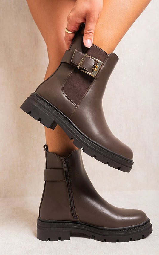 Chelsea Ankle Boots With Inner Zipper And Elastic Insert