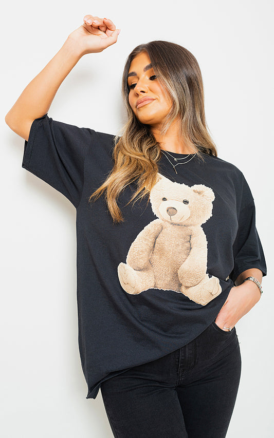 Teddy Bear Printed Oversized T/Shirt