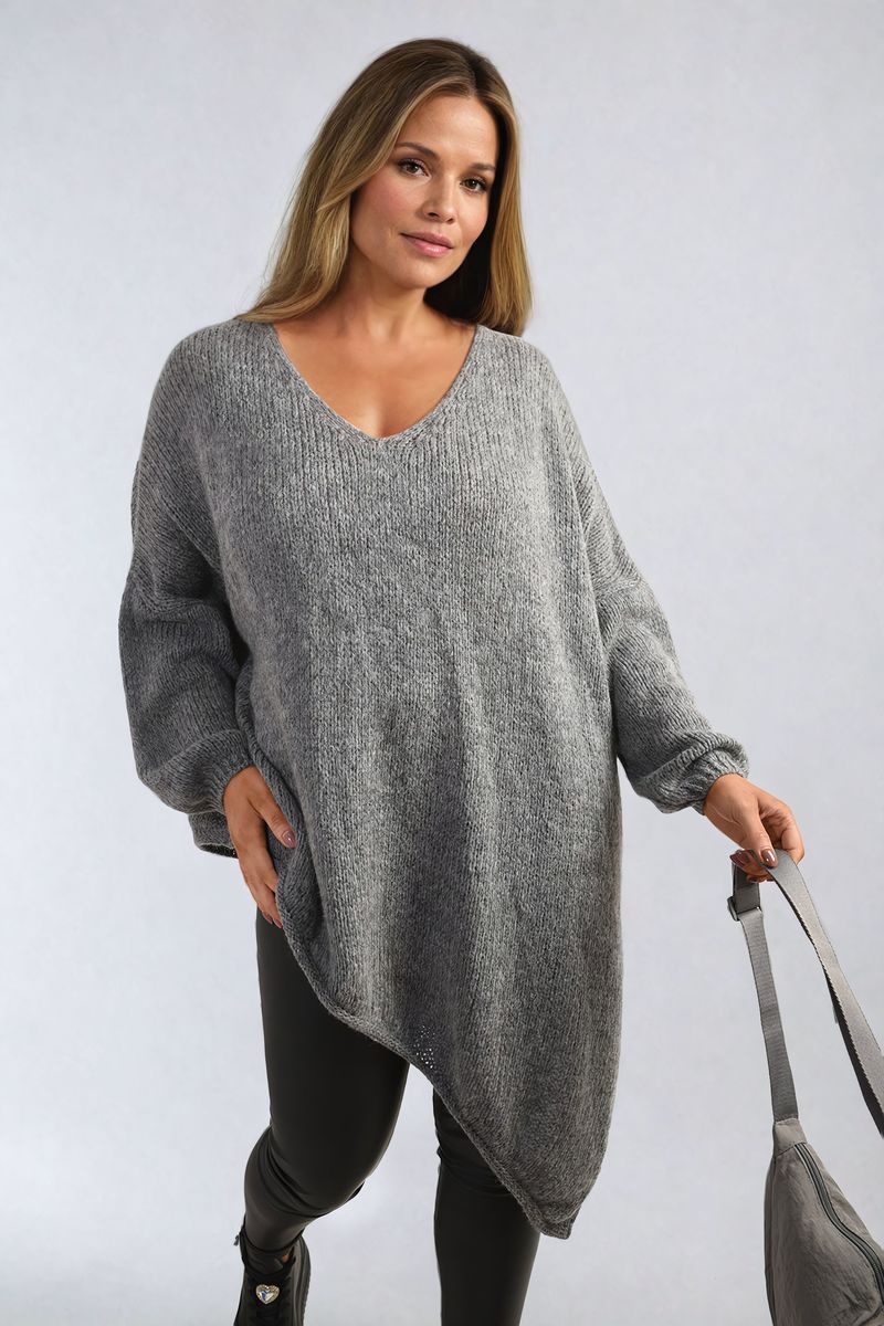 Asymmetric Oversized Knitted Jumper