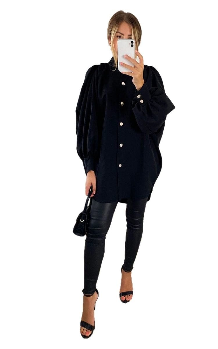 Oversized High Neck Shirt