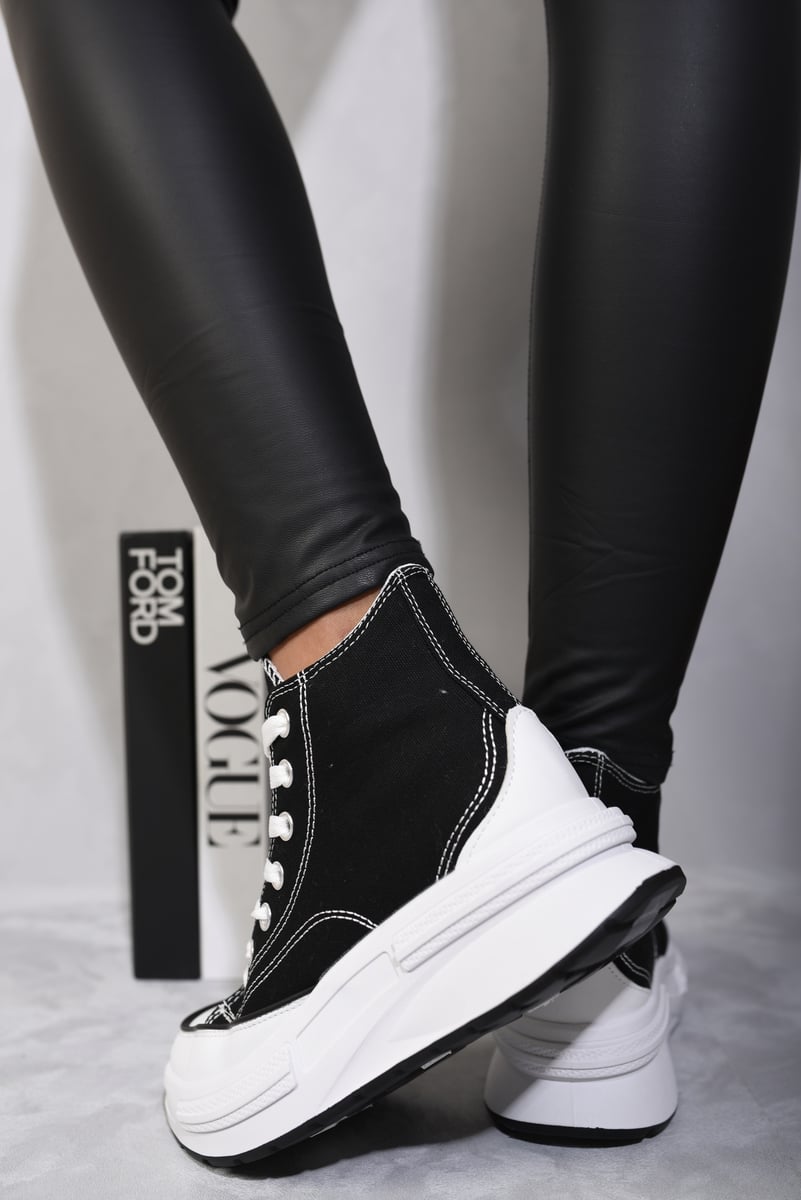 High Top Platform Lace Up Chunky Trainers