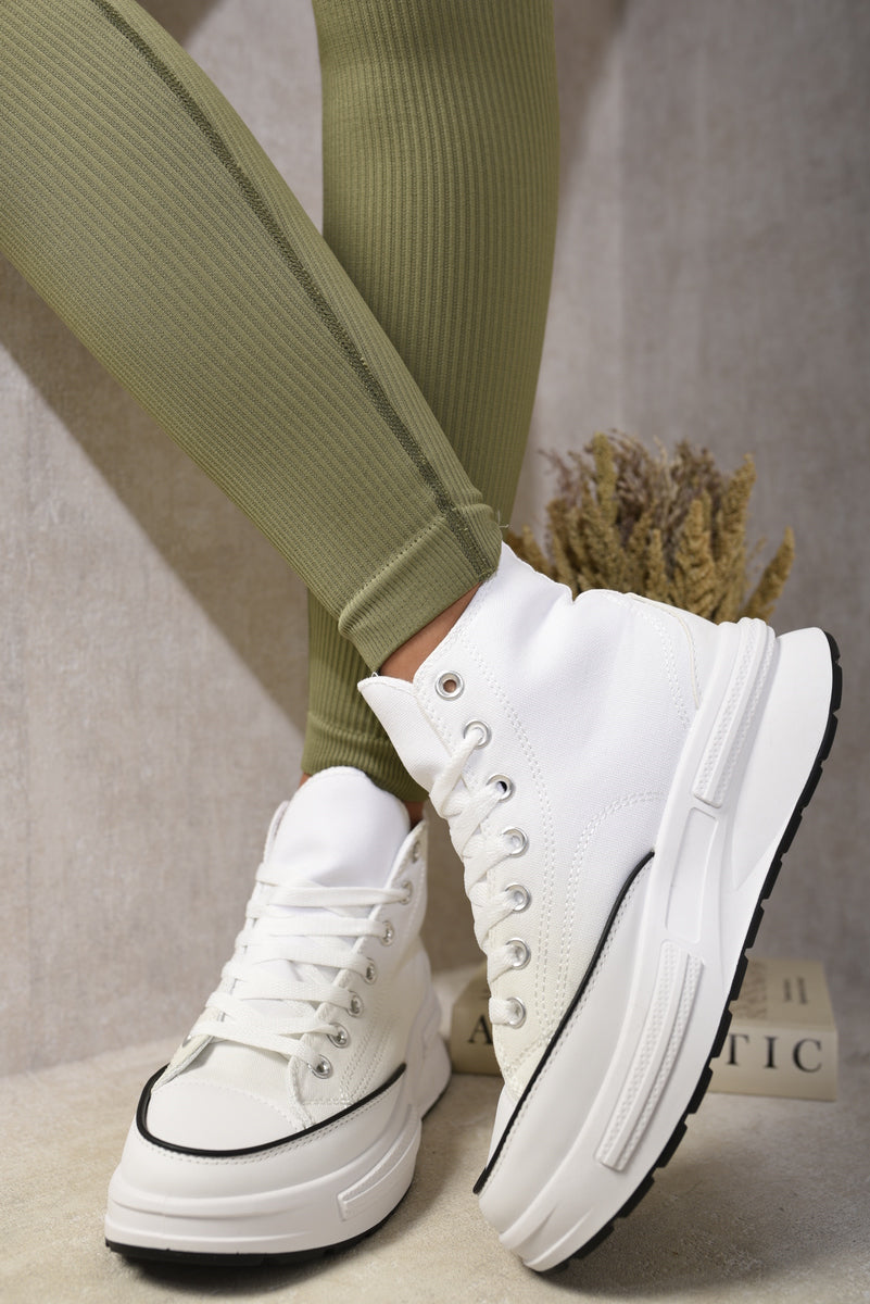 High Top Platform Lace Up Chunky Trainers