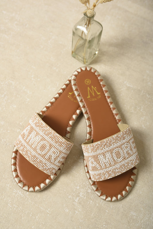 Beaded Amore Slide Sandals