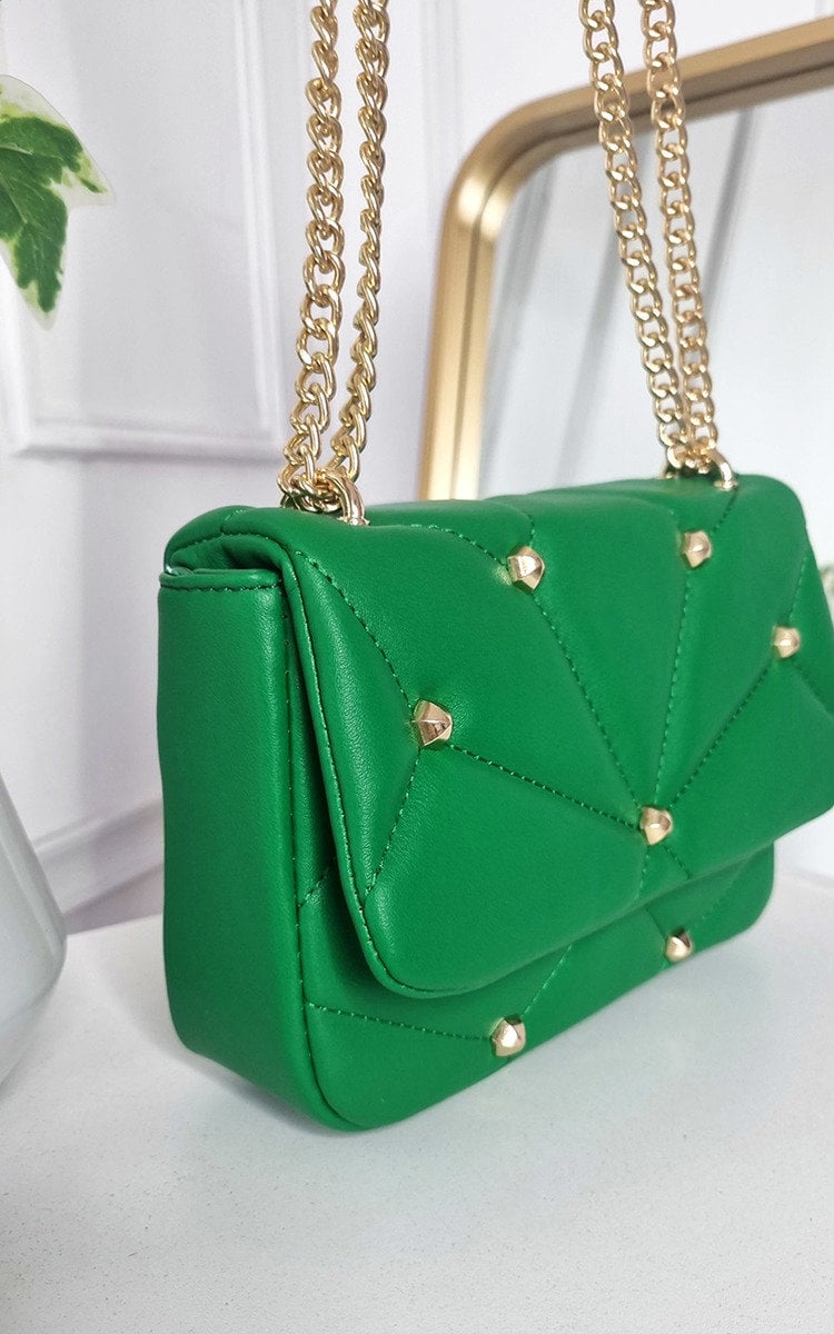 Studded with Chain Detail Handbag