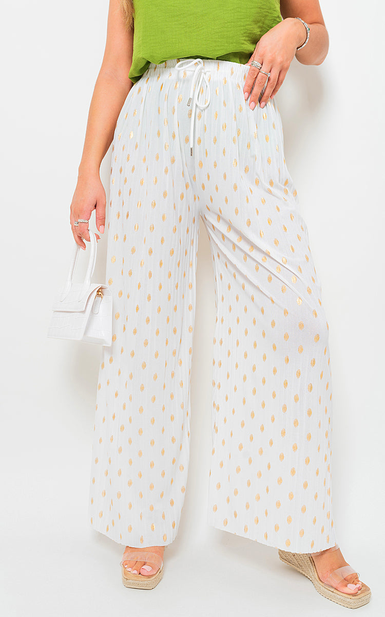 Gold Spot Pleated Trouser with Drawstring