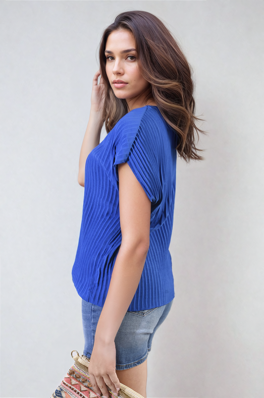 Short Sleeve Pleated Top