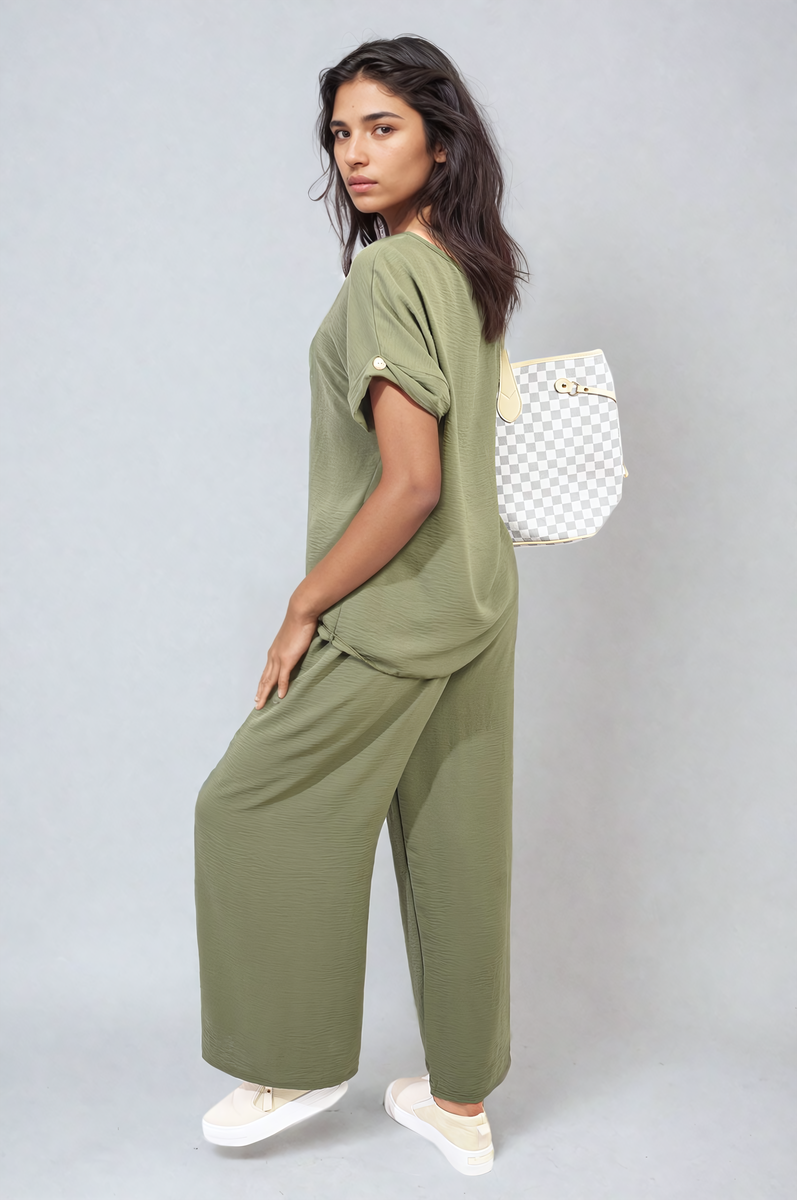 Oversized Top and Wide Leg Trousers Co-ord Set