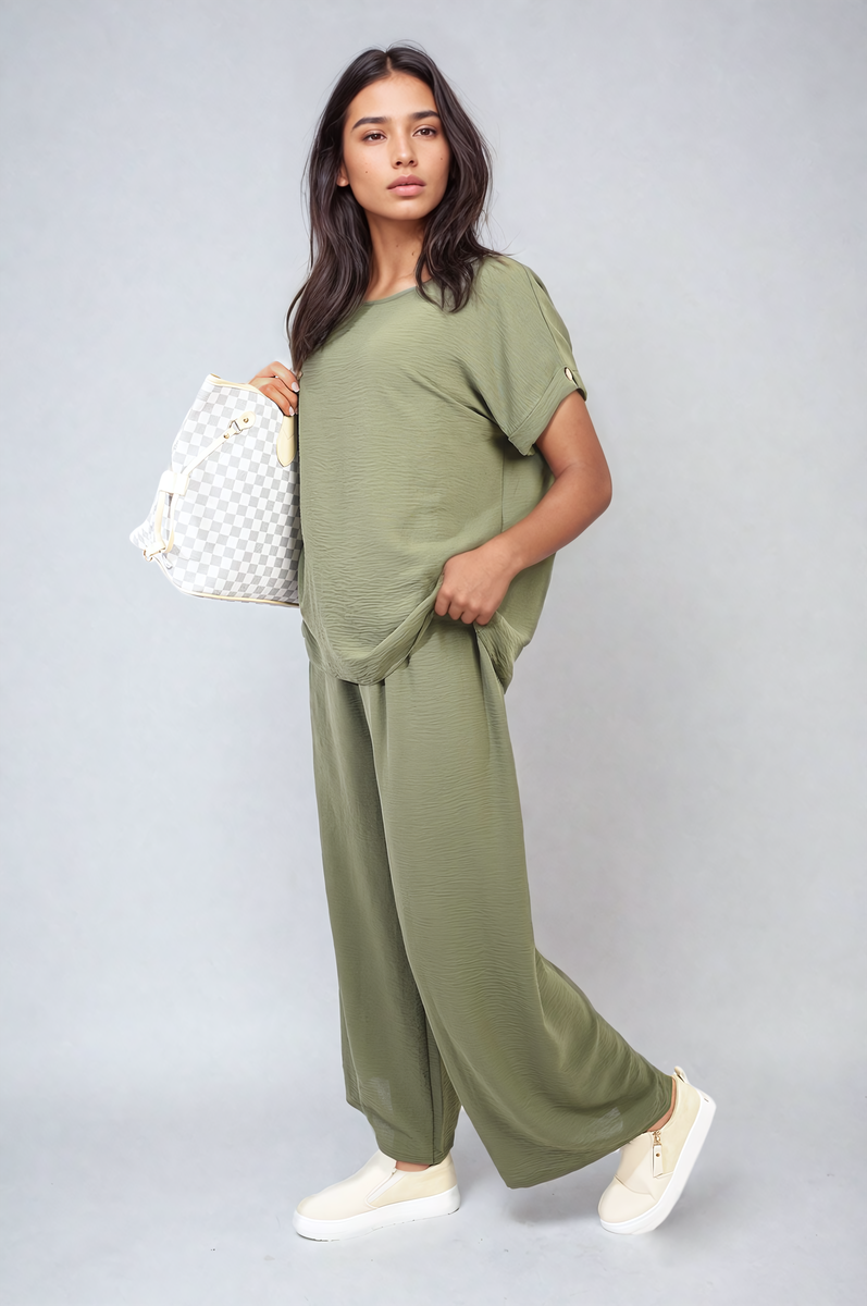 Oversized Top and Wide Leg Trousers Co-ord Set