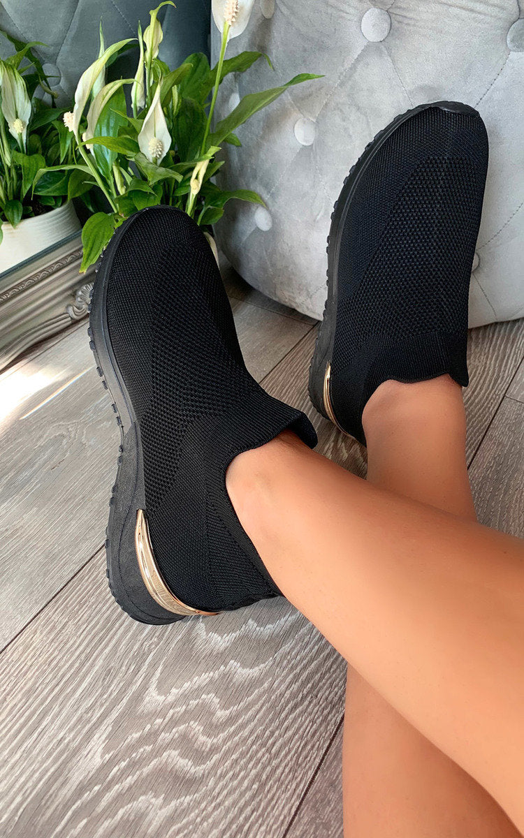 Slip On Sock Wedge Trainers