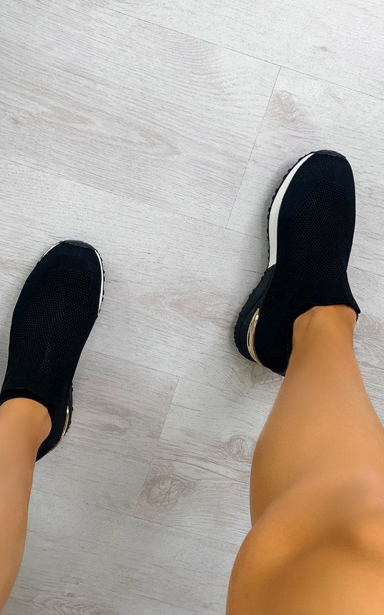 Slip On Sock Wedge Trainers