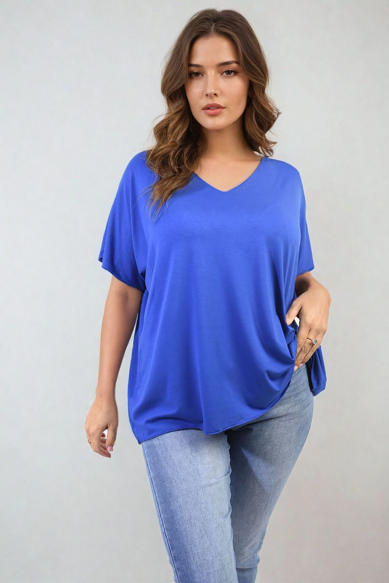 Short Sleeve V-Neck Loose Top