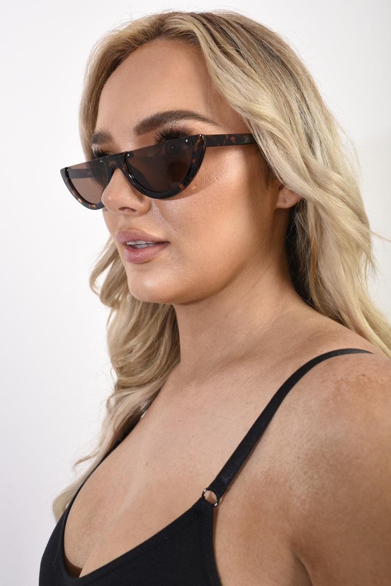 Retro Half Frame Rimless Sunglasses