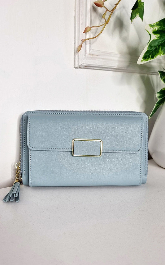 Faux Leather Zip Detail Clutch