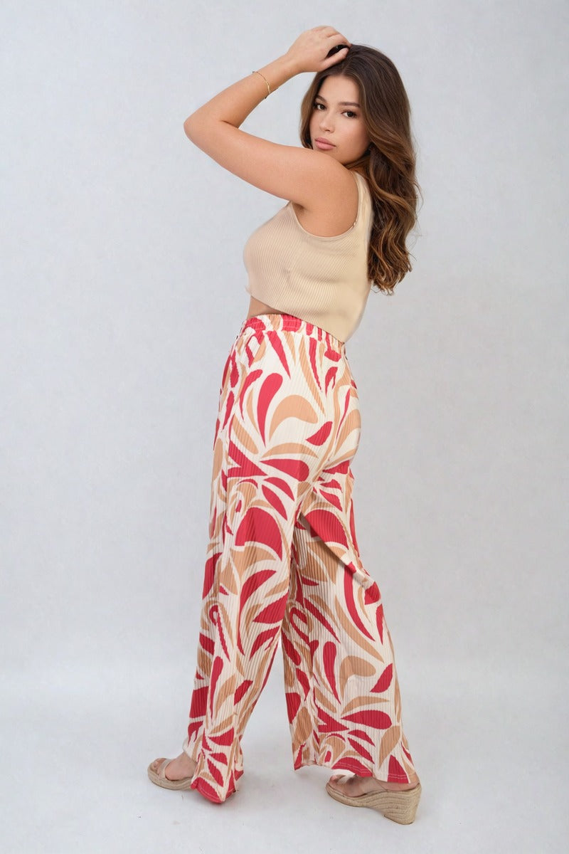 Abstract Pattern Wide Leg Trousers