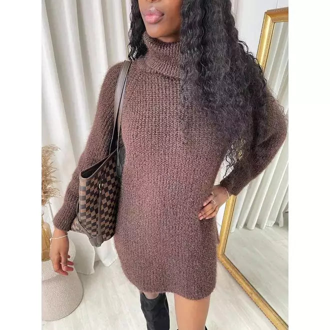 Chunky Roll Neck Knitted Jumper