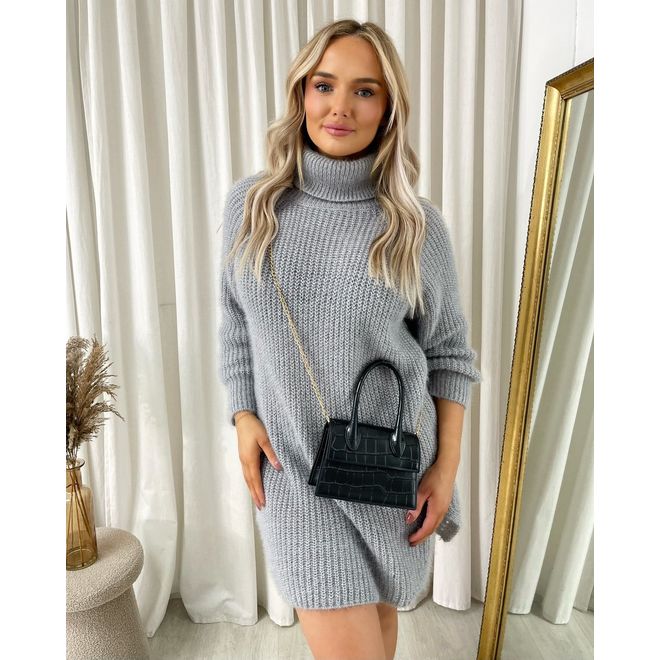 Chunky Roll Neck Knitted Jumper