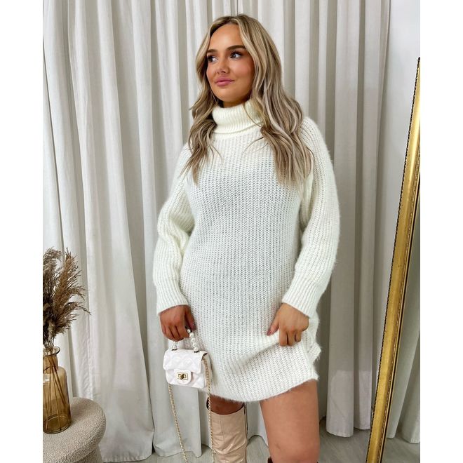 Chunky Roll Neck Knitted Jumper