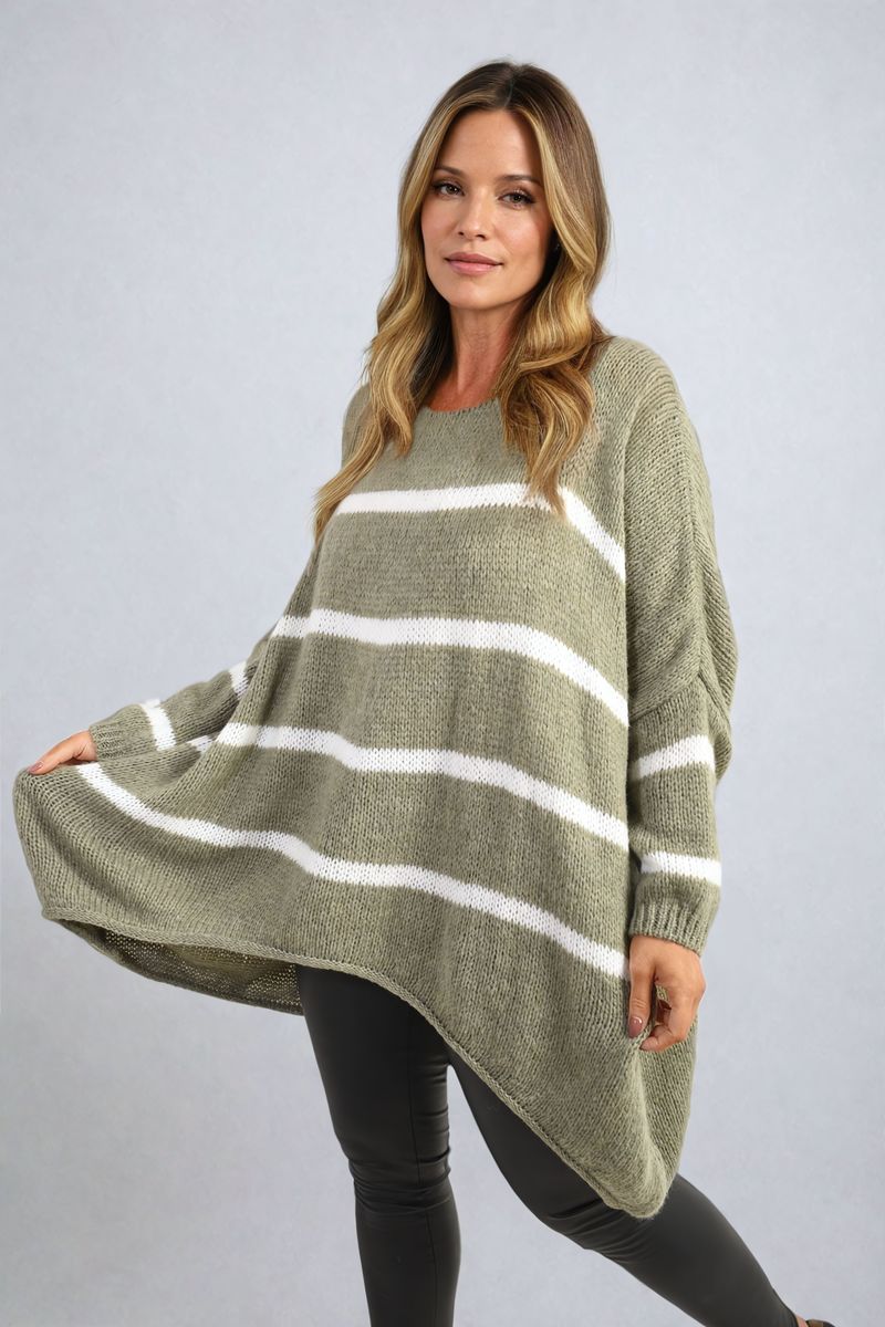 Stripe Oversized Knitted Jumper