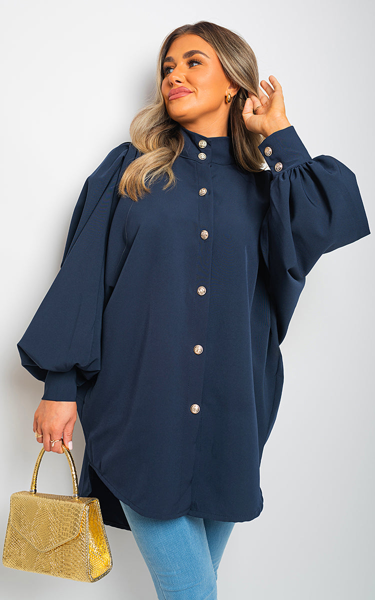 Oversized High Neck Shirt