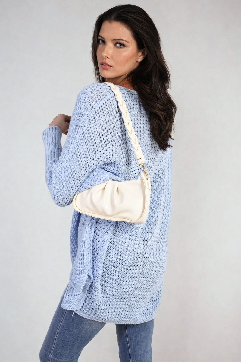 Long Back Knitted Long Sleeve Jumper