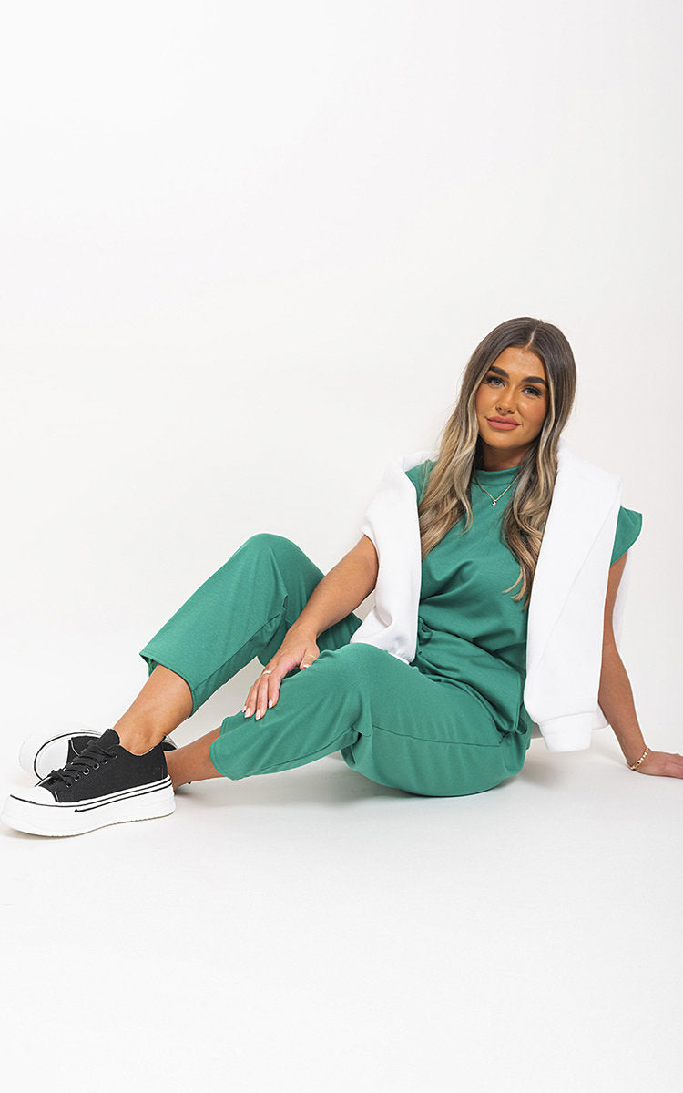 Short Sleeve Boxy Lounge Wear Co-ord Set