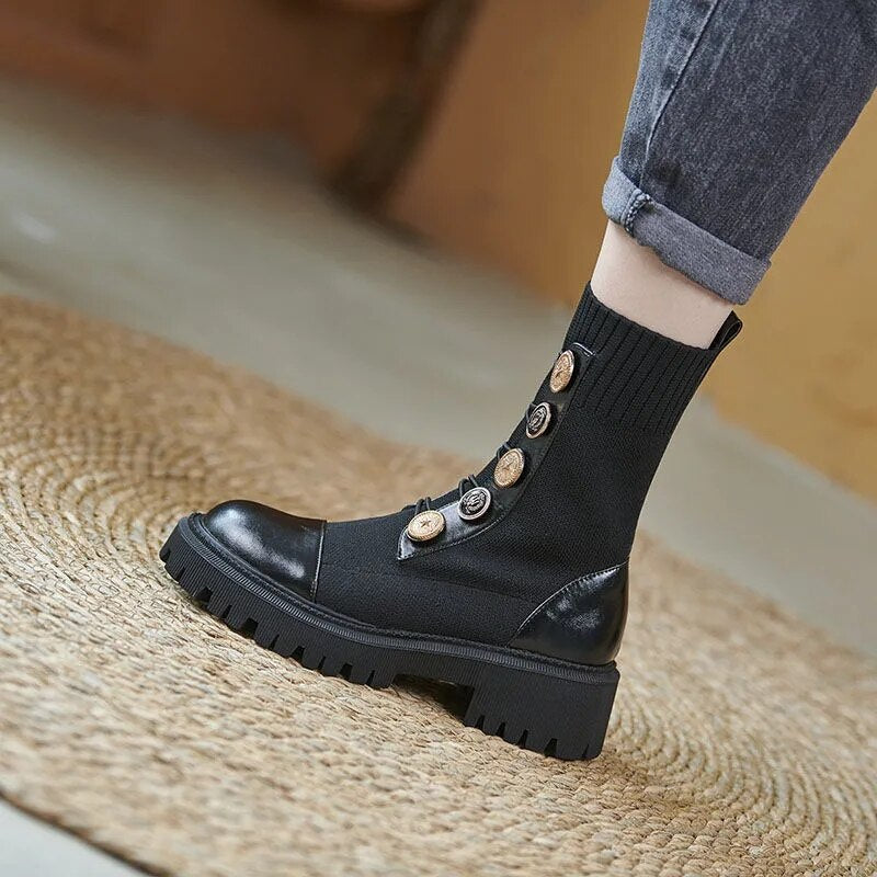 Stretchy Button Boots
