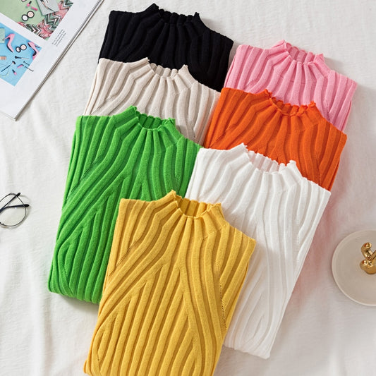 Colourful Knitted High-Neck Sweater