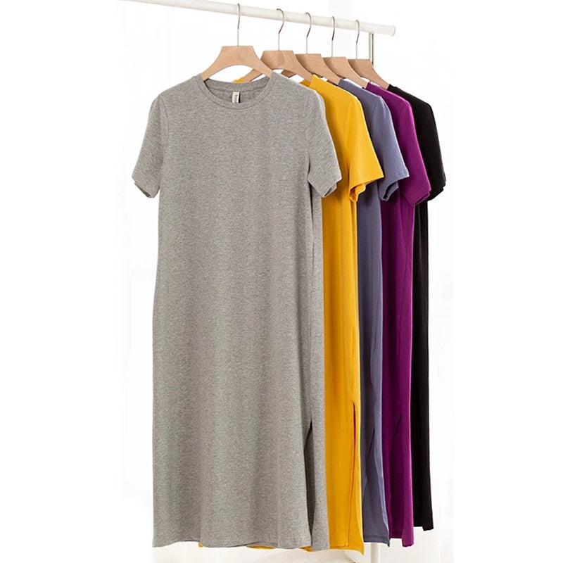 Long & Short Sleeve T/Shirt Dress
