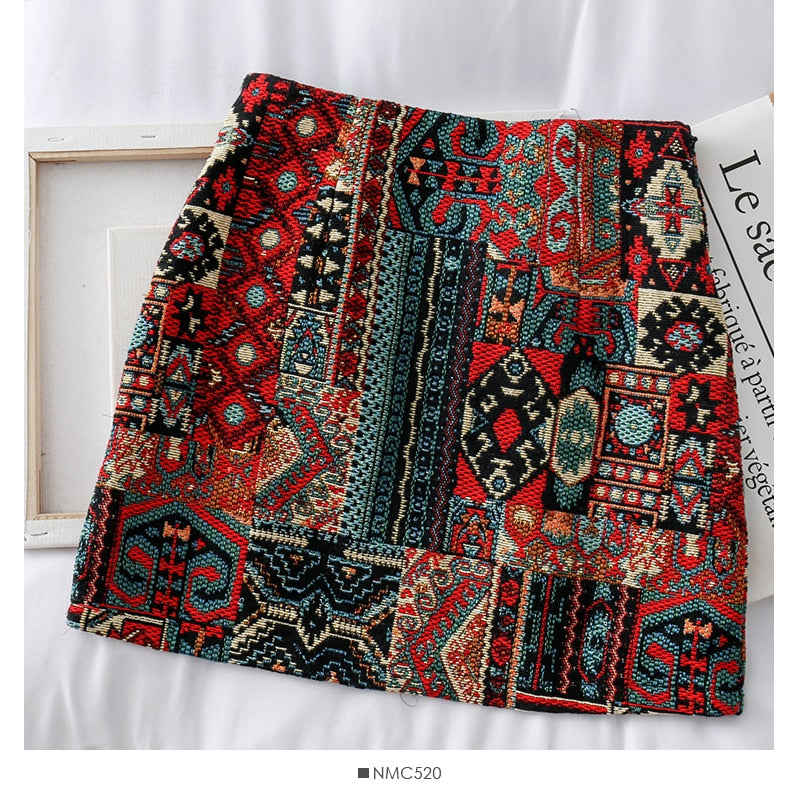 Beautiful Embroidery Mini Skirt