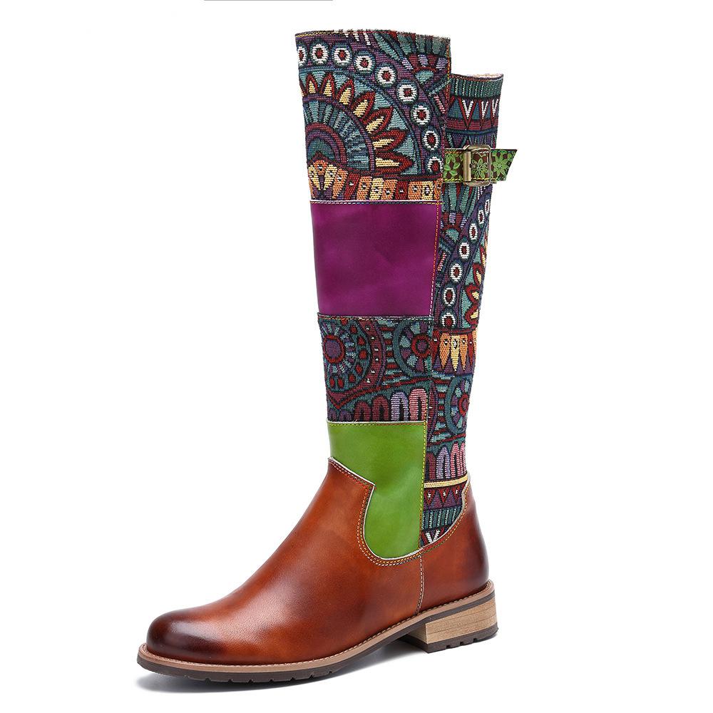 Handmade Colour-Block & Flower Boots