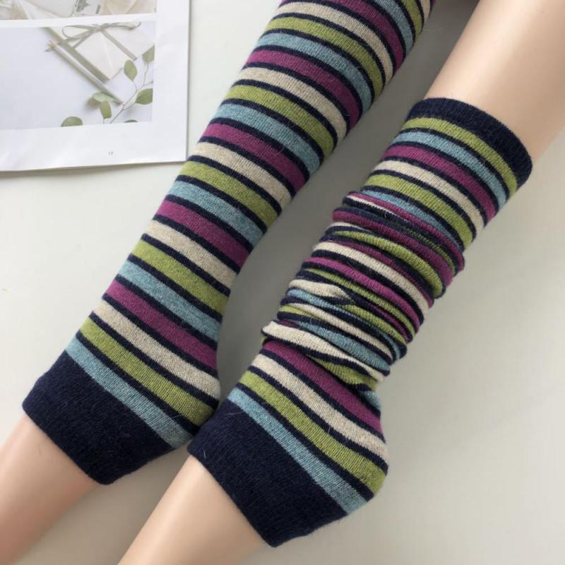 Colourful Stripe Wool Boot Gaiters/Leg-Warmer