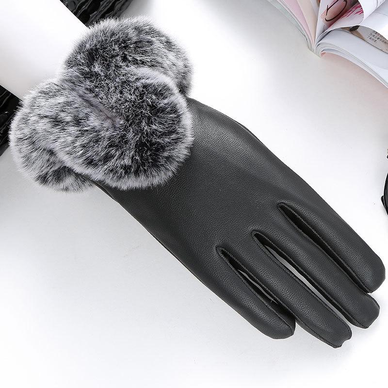 Thick Faux-Leather Gloves