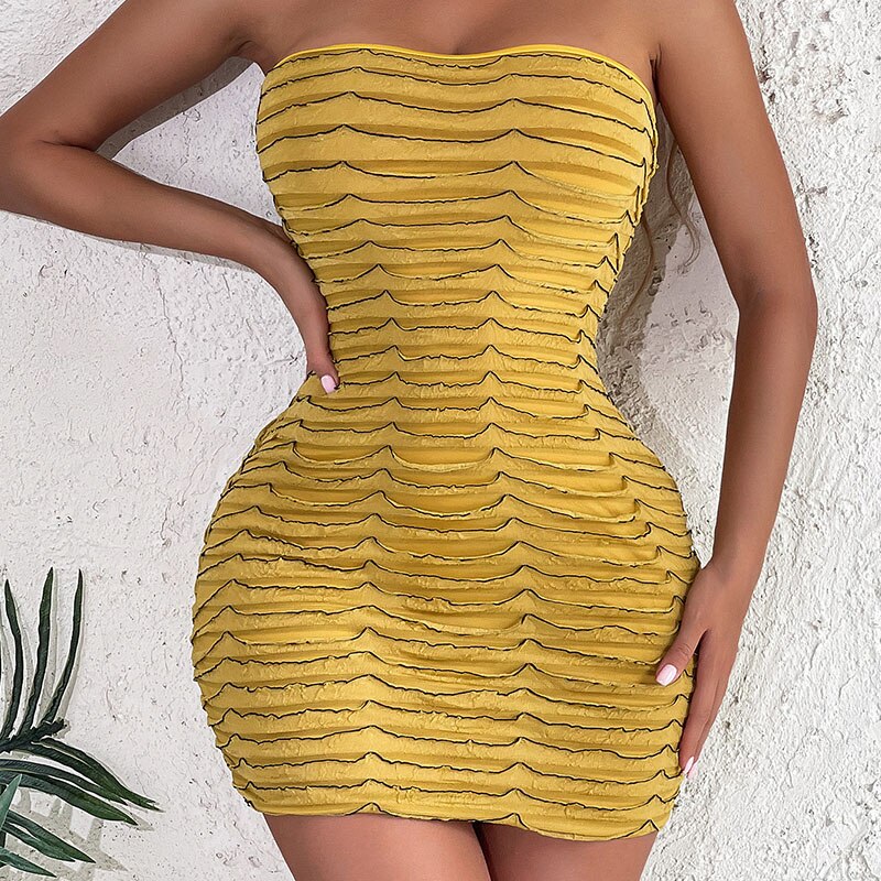 Strapless Ruched Bodycon Dress