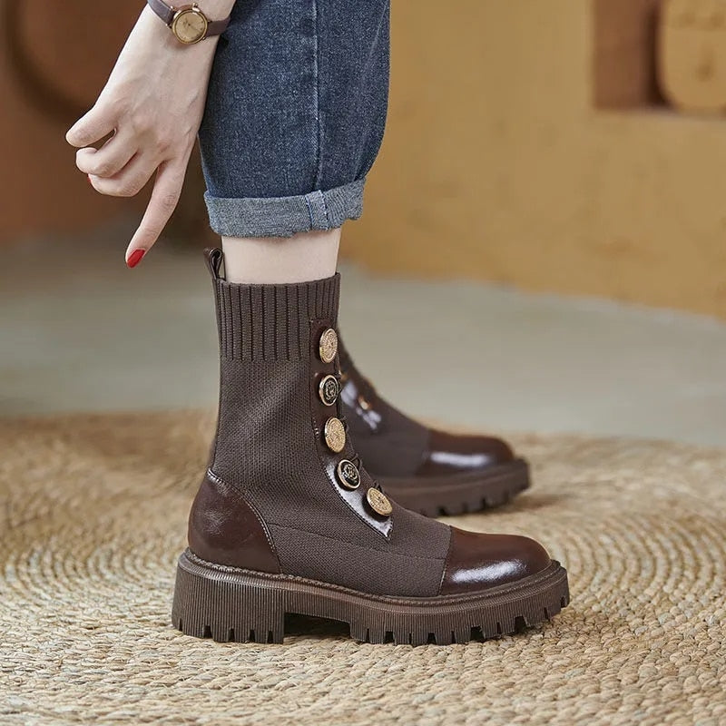 Stretchy Button Boots