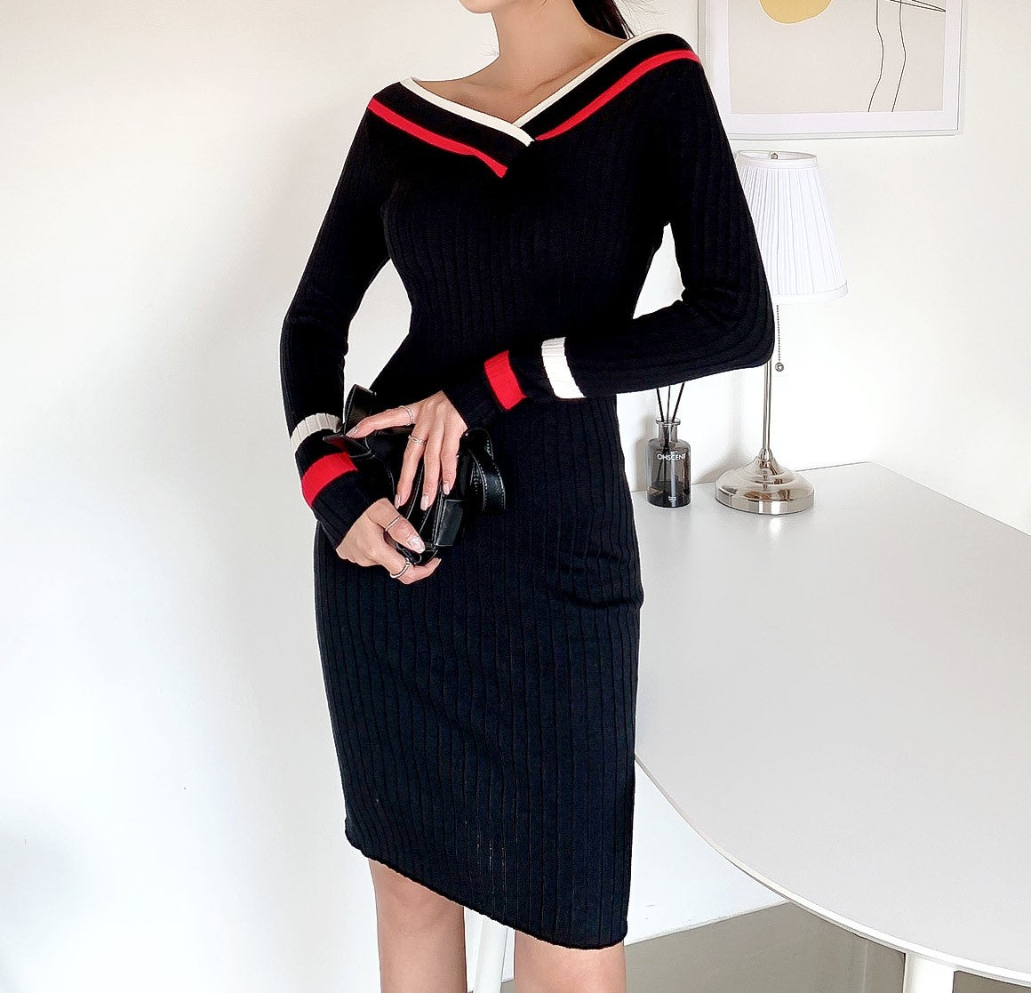 Knitted Off-Shoulder Dress