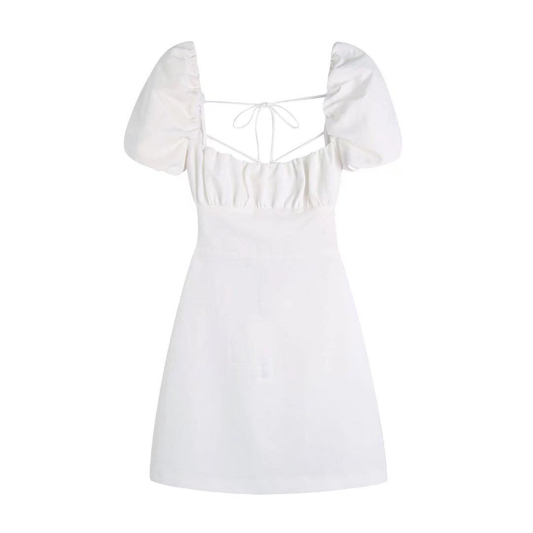 Backless Linen Mini Dress