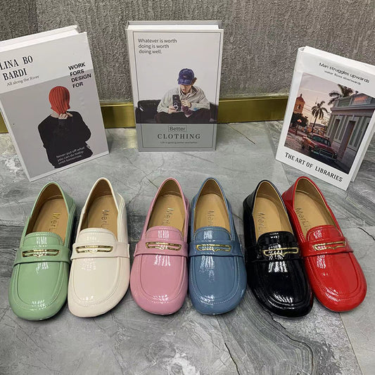 Colourful Patent Slip-On Loafers