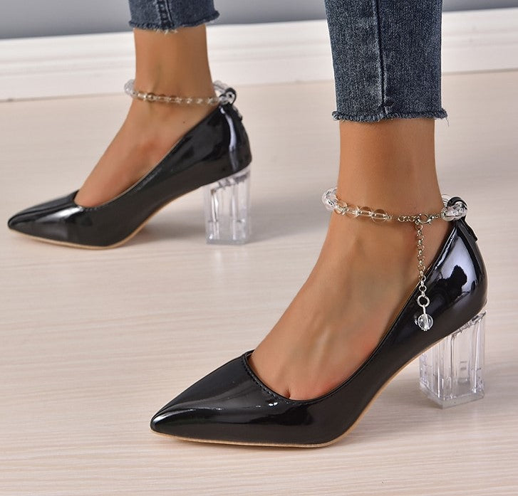 Bead & Chain Strap Shoes