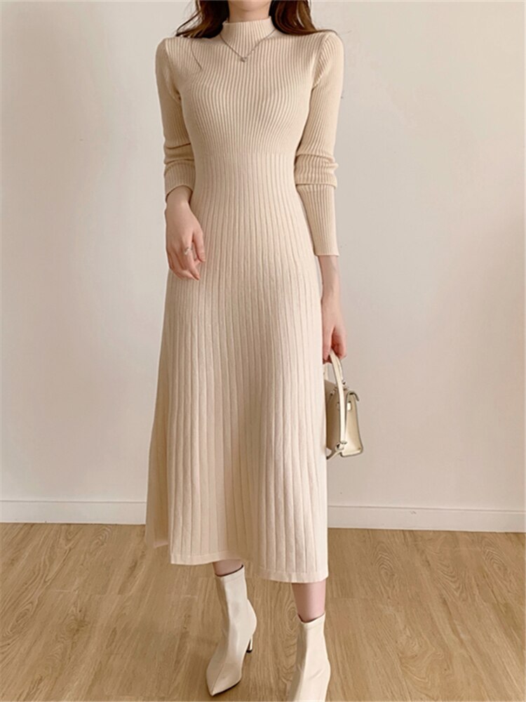 Elegant Knitted A-Line Dress
